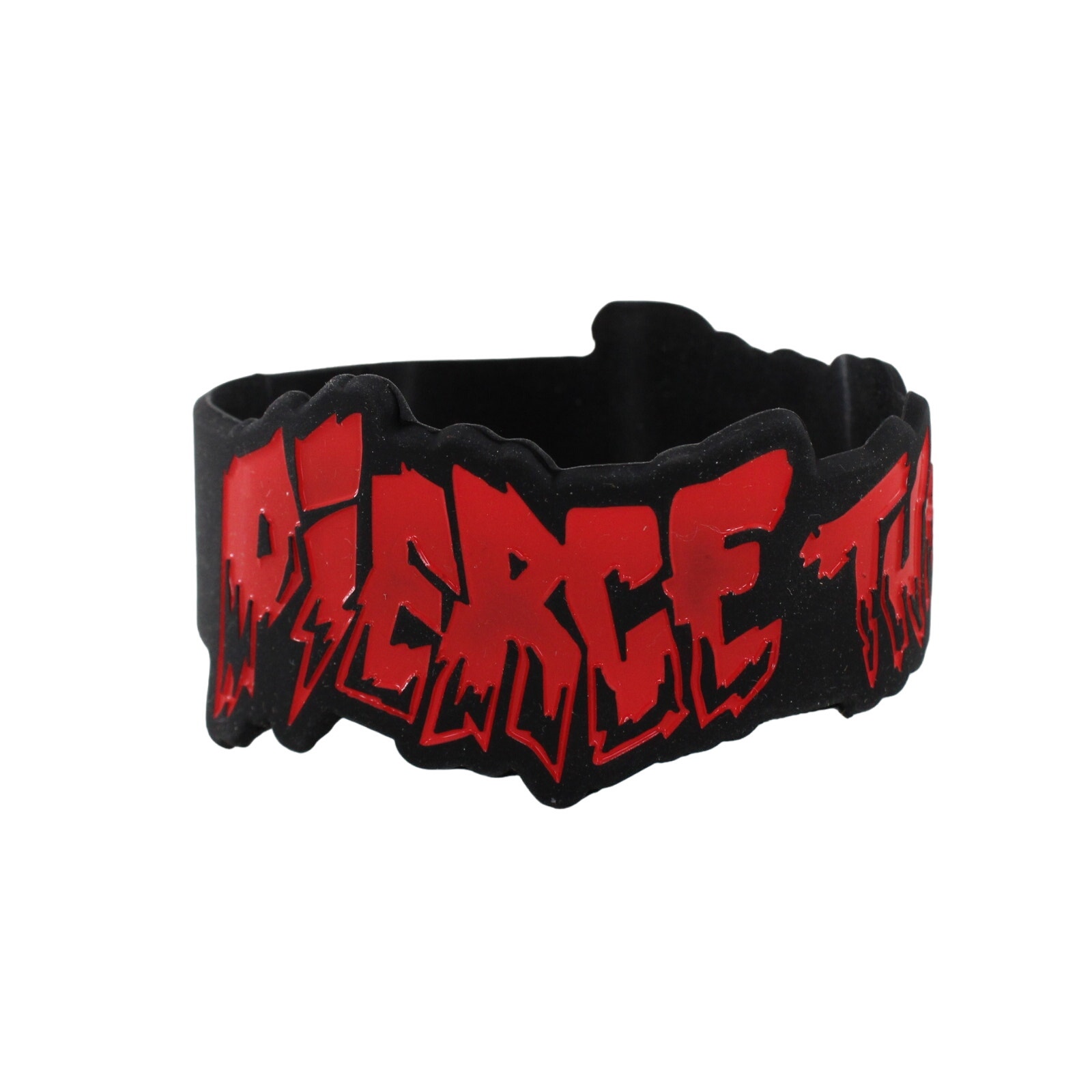 Pierce The Veil Black Red Die Cut Silicone Wristband Bracelet 22$